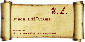 Uracs Líviusz névjegykártya